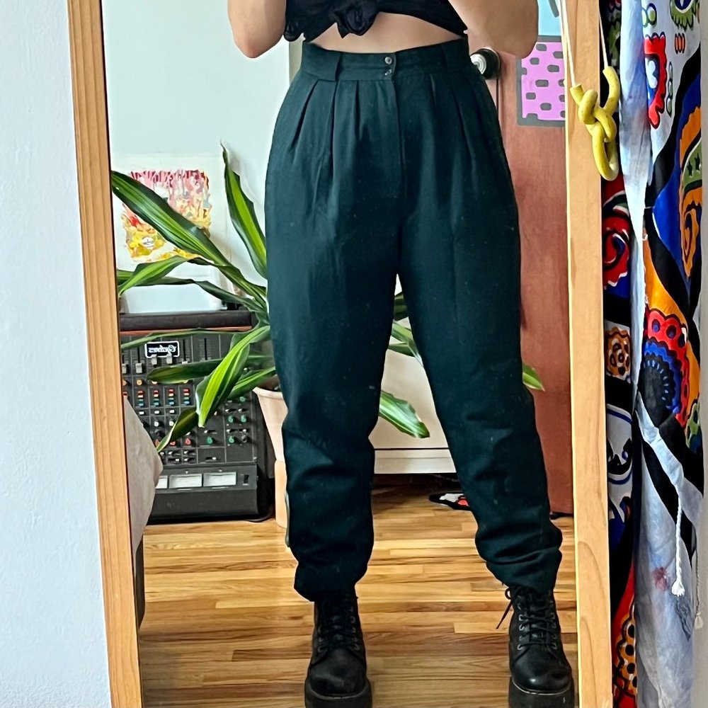 David N. Vintage Green Wool Pants